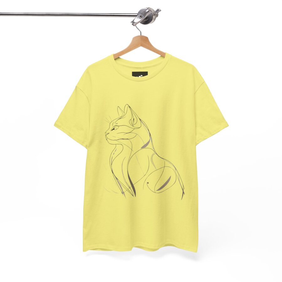 Stylish Cat Outline Unisex Heavy Cotton Tee - Perfect Gift for Cat Lovers - Image 15