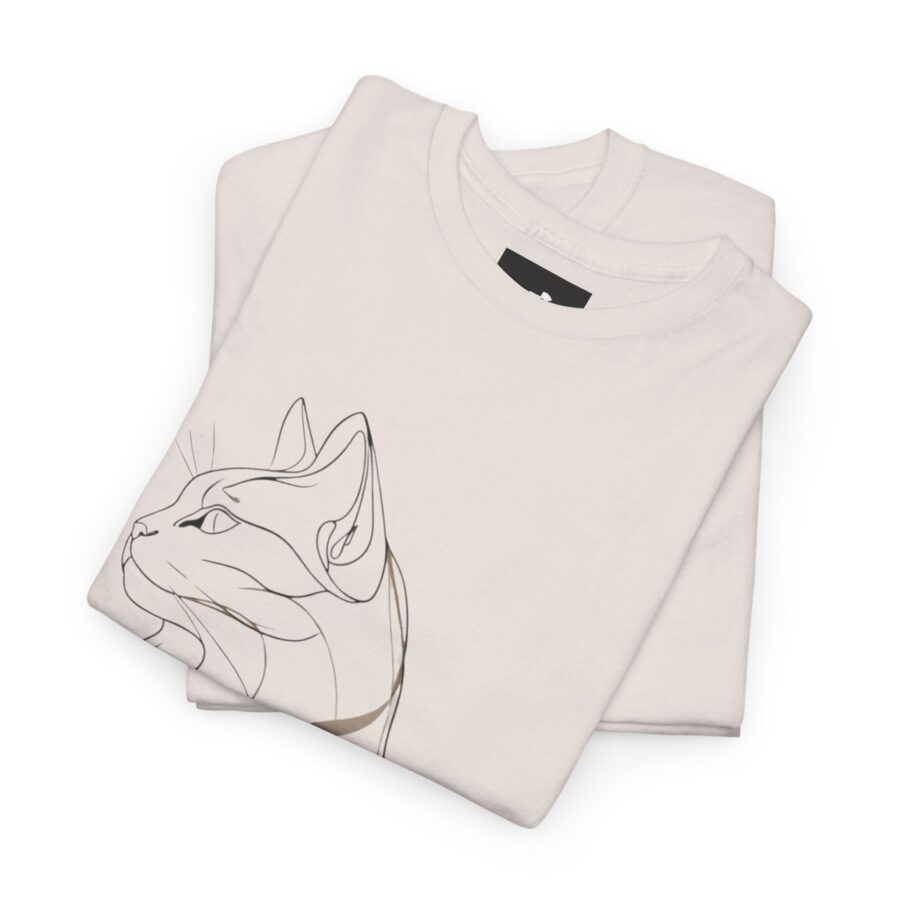 Stylish Cat Outline Unisex Heavy Cotton Tee - Perfect Gift for Cat Lovers - Image 9