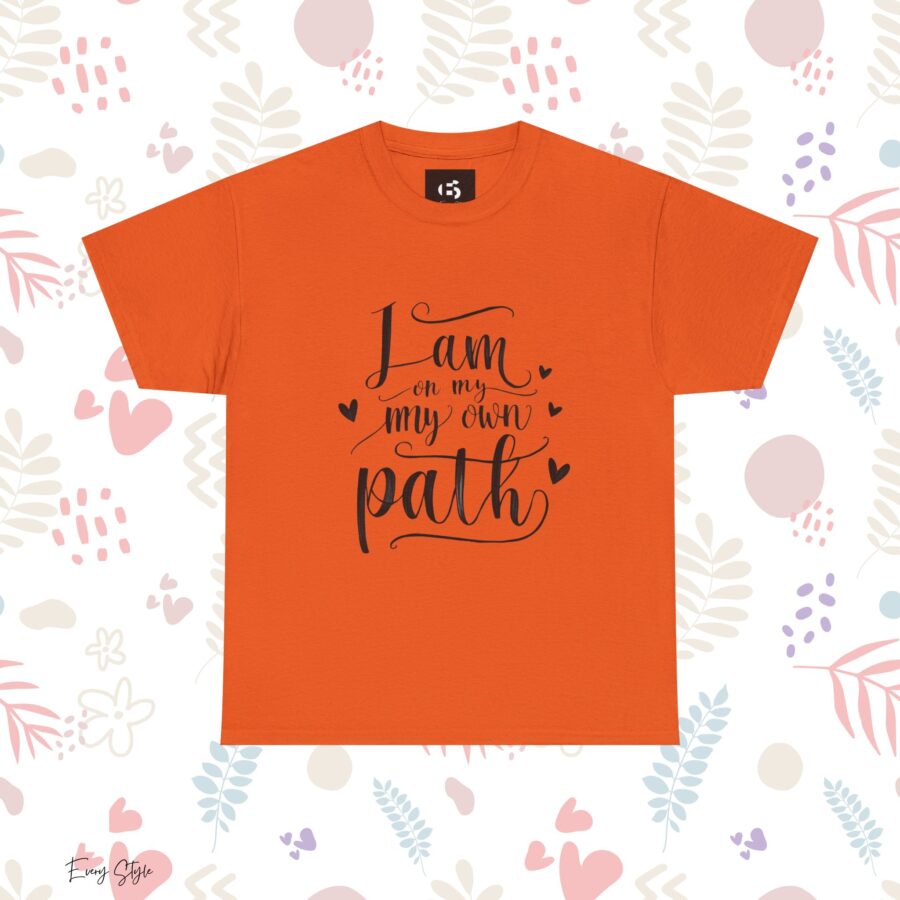 Inspirational Unisex Heavy Cotton Tee - 'I am on my own path' - Image 9