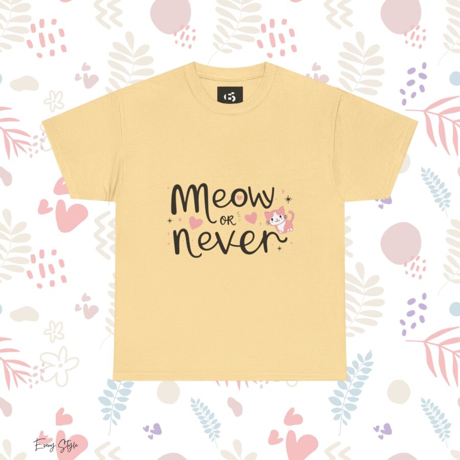 Meow or Never Unisex Heavy Cotton Tee - Image 7