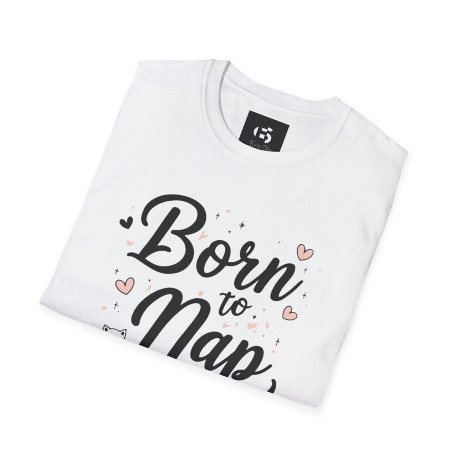 Born to Nap Unisex Softstyle T-Shirt – Comfy Shirt for Cat Lovers - Image 7