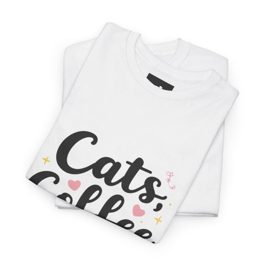 Cats, Coffee & Chill Unisex Heavy Cotton Tee - Image 4