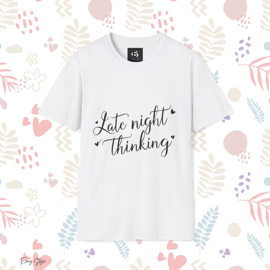 Late Night Thinking Unisex Softstyle T-Shirt - Cozy and Inspirational - Image 3