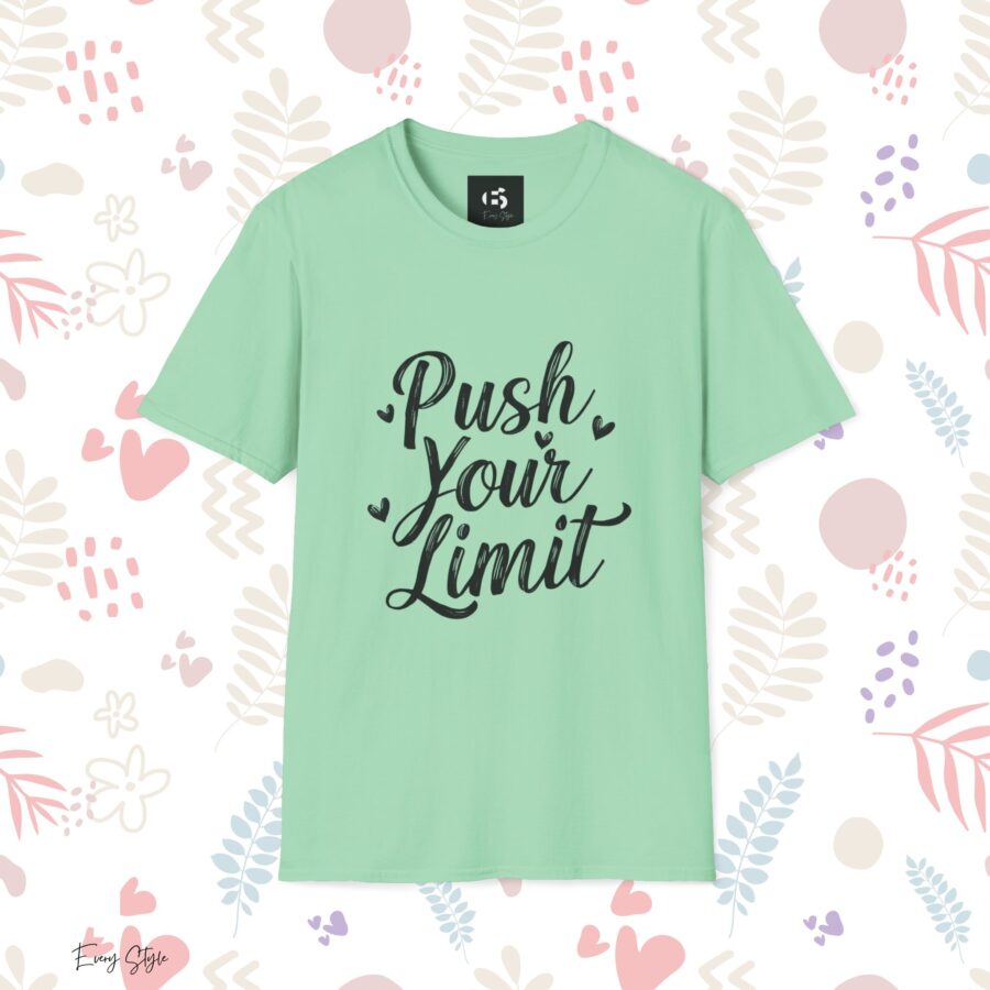 Motivational Unisex Softstyle T-Shirt - 'Push Your Limit' - Inspirational Apparel for Fitness and Self-Improvement - Image 13