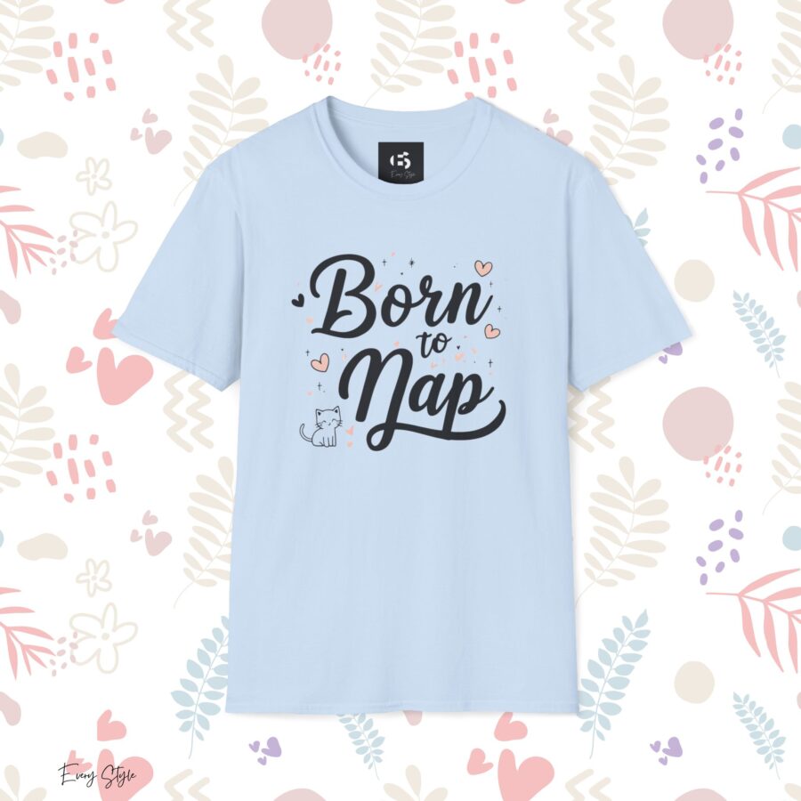 Born to Nap Unisex Softstyle T-Shirt – Comfy Shirt for Cat Lovers - Image 16