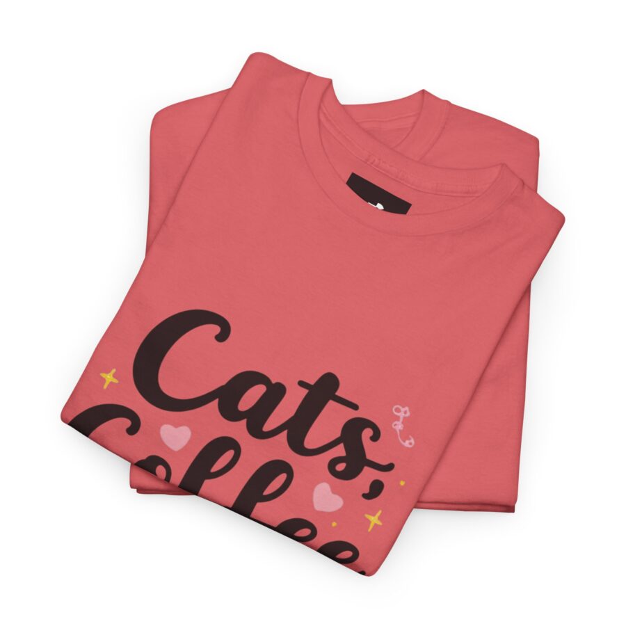 Cats, Coffee & Chill Unisex Heavy Cotton Tee - Image 6