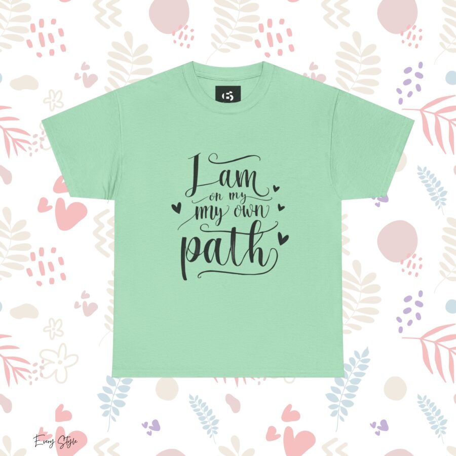 Inspirational Unisex Heavy Cotton Tee - 'I am on my own path' - Image 15