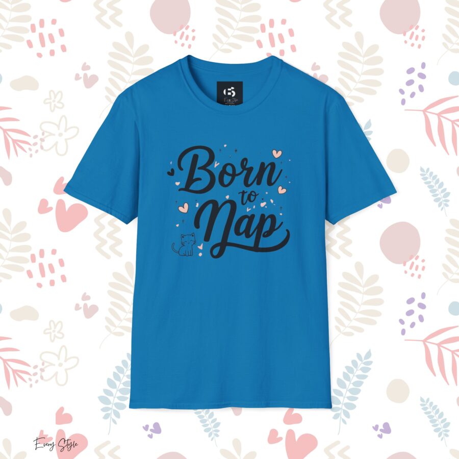 Born to Nap Unisex Softstyle T-Shirt – Comfy Shirt for Cat Lovers - Image 28