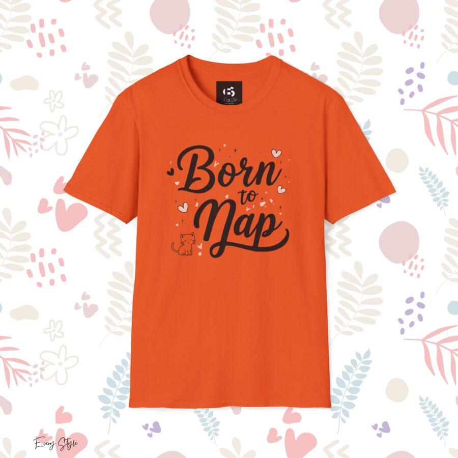 Born to Nap Unisex Softstyle T-Shirt – Comfy Shirt for Cat Lovers - Image 24