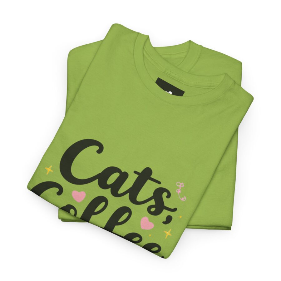 Cats, Coffee & Chill Unisex Heavy Cotton Tee - Image 16