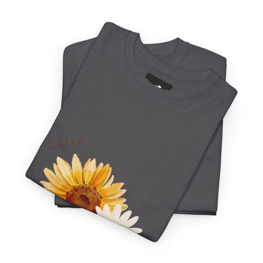 Serenity Sunflower Unisex Heavy Cotton Tee - Image 9