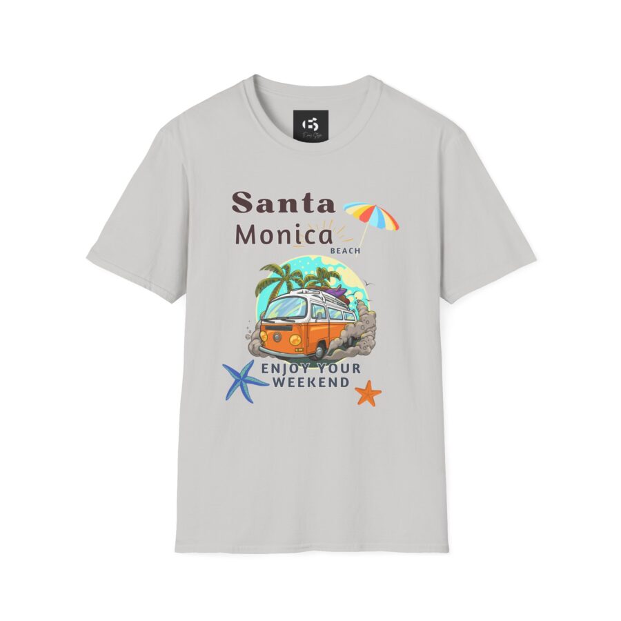 Santa Monica Beach T-Shirt - Enjoy Your Weekend Graphic Tee - Image 6