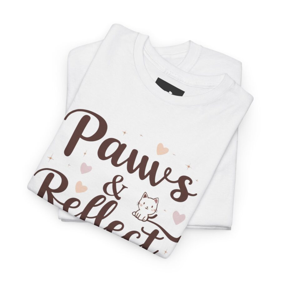 Paws & Reflect Unisex Heavy Cotton Tee - Relaxed Fit Cat Lovers Shirt - Image 4