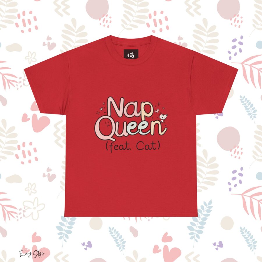 Nap Queen Unisex Heavy Cotton Tee - Perfect Gift for Cat Lovers - Image 25