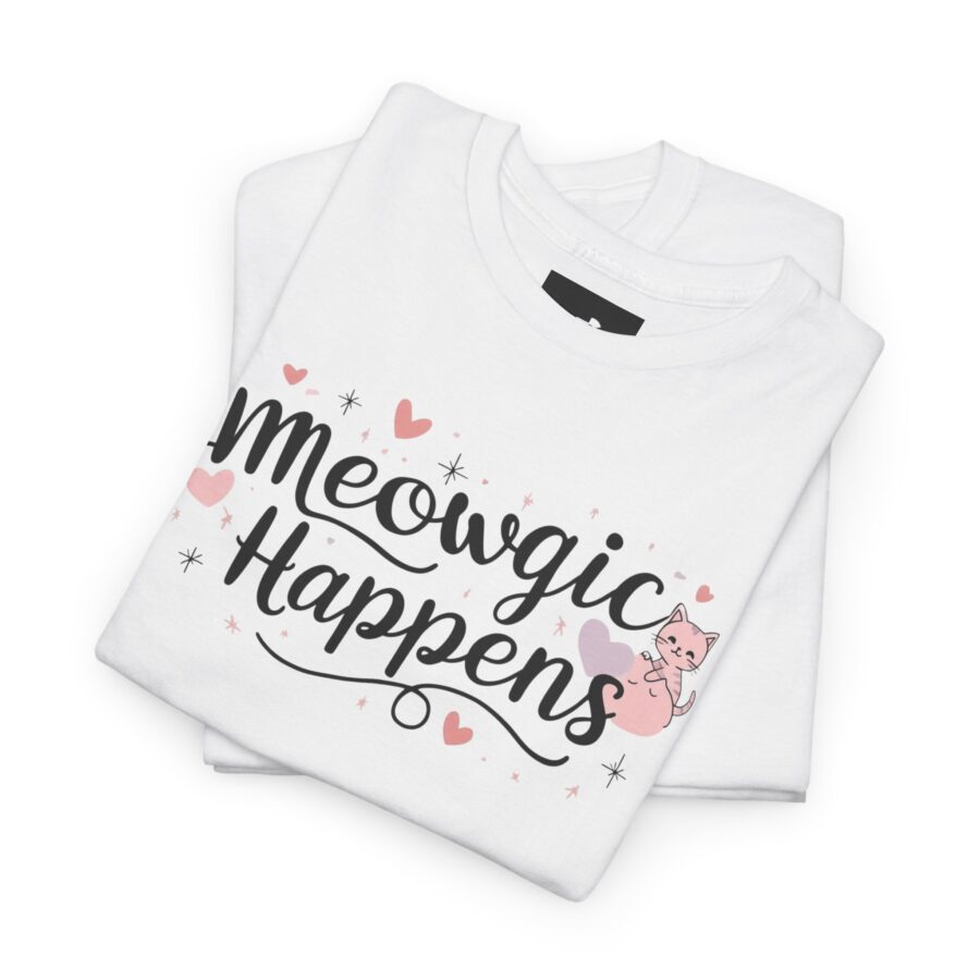 Meowing Unisex Heavy Cotton Tee,  cat, animal theme, tee, cat lover, funny, cute, gift for her, gift for cat lover, cat fan, cat vibe, animal lover, gift for girl,  nature lover - Image 4