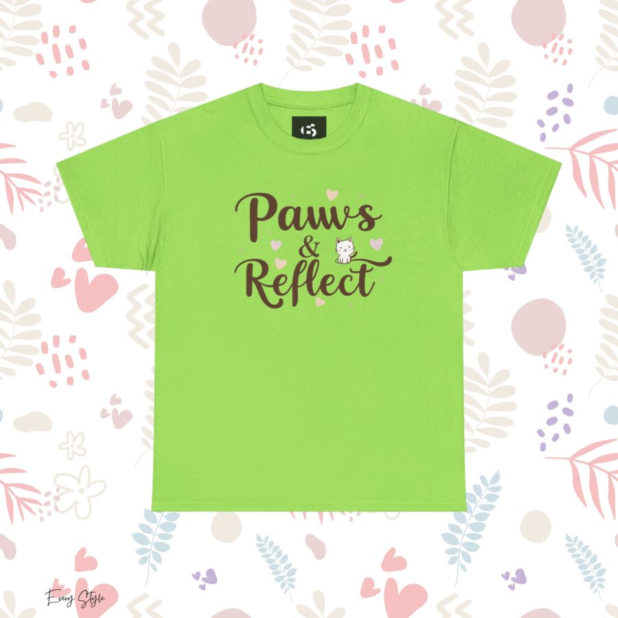 Paws & Reflect Unisex Heavy Cotton Tee - Relaxed Fit Cat Lovers Shirt - Image 12