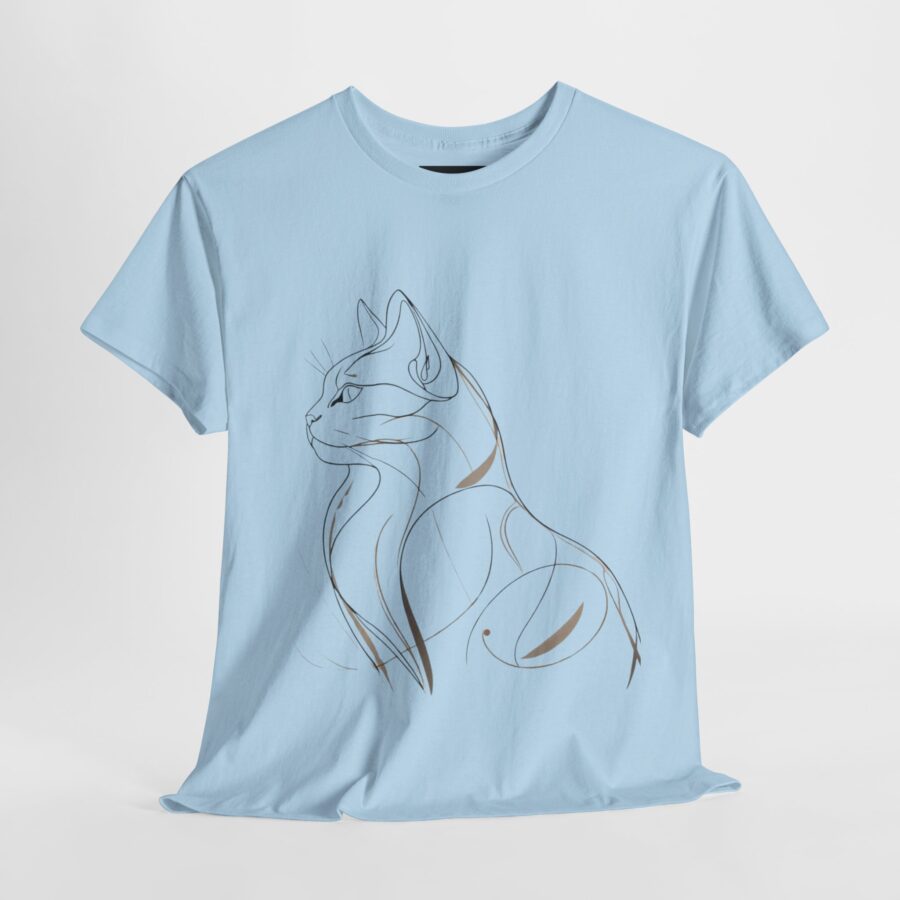 Stylish Cat Outline Unisex Heavy Cotton Tee - Perfect Gift for Cat Lovers - Image 19