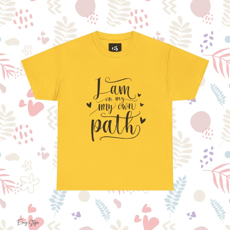 Inspirational Unisex Heavy Cotton Tee - 'I am on my own path' - Image 11