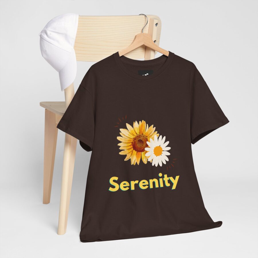 Serenity Sunflower Unisex Heavy Cotton Tee - Image 5