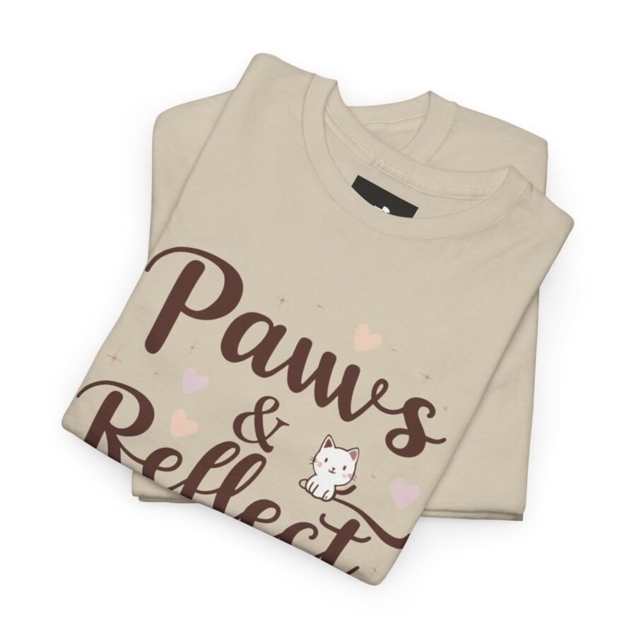 Paws & Reflect Unisex Heavy Cotton Tee - Relaxed Fit Cat Lovers Shirt - Image 7