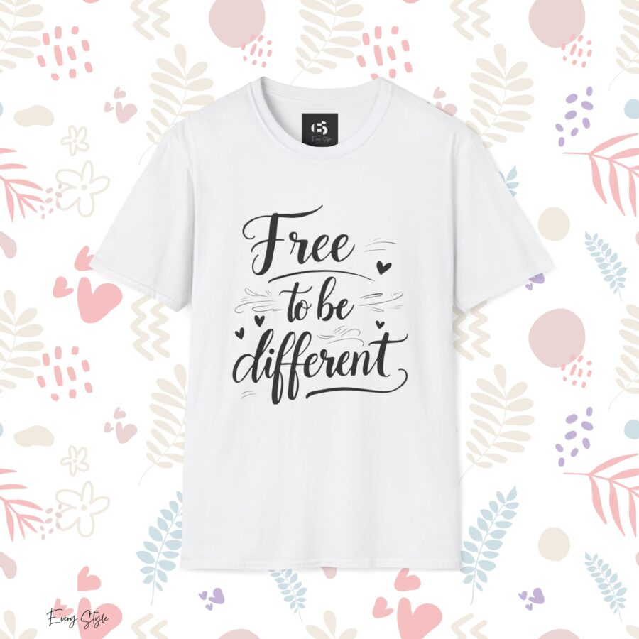 Free to Be Different Unisex Softstyle T-Shirt - Inspirational Casual Wear - Image 3