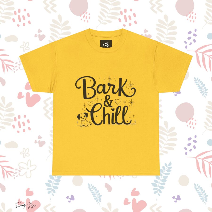 Bark & Chill Unisex Heavy Cotton Tee - Cute Dog Lover Graphic T-Shirt