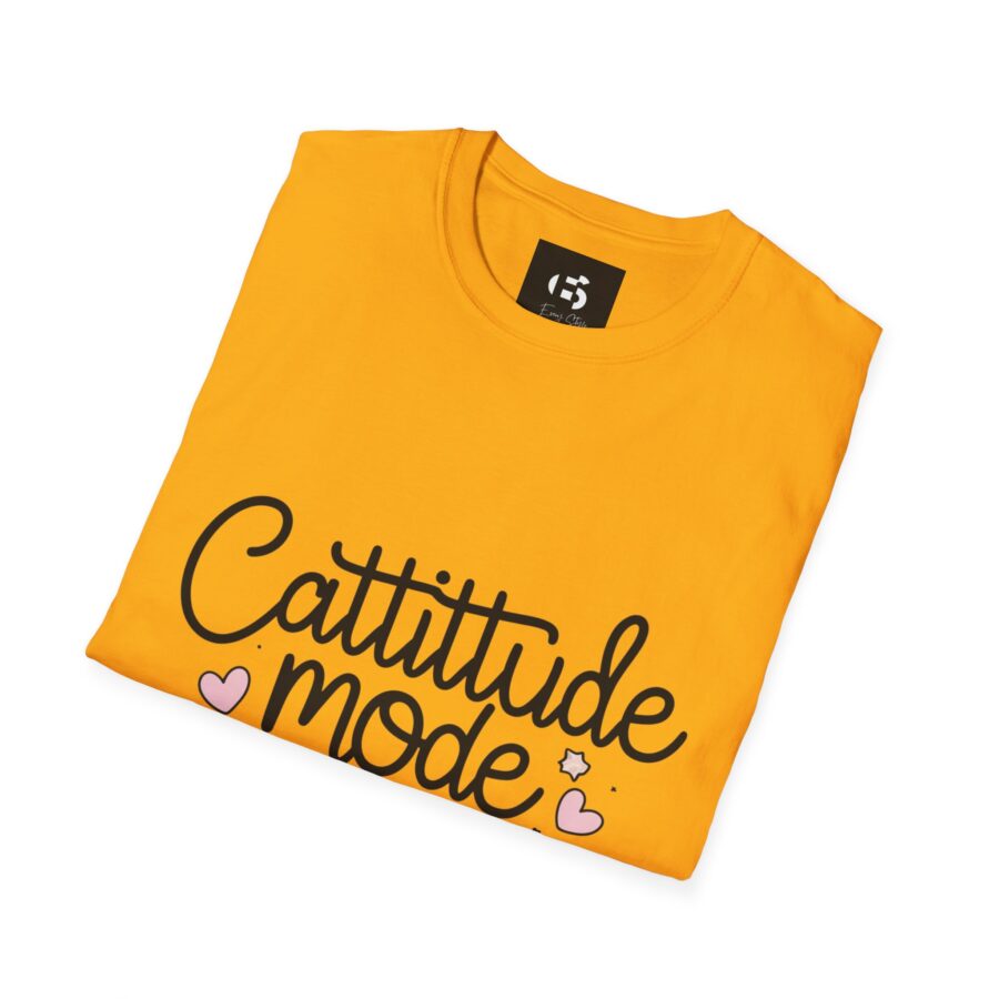 Cattitude Mode On Unisex Softstyle T-Shirt - Cute Cat Lover Tee - Image 2