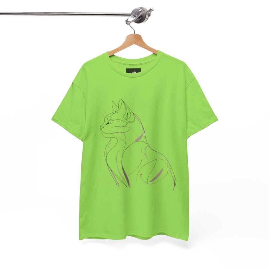 Stylish Cat Outline Unisex Heavy Cotton Tee - Perfect Gift for Cat Lovers - Image 17