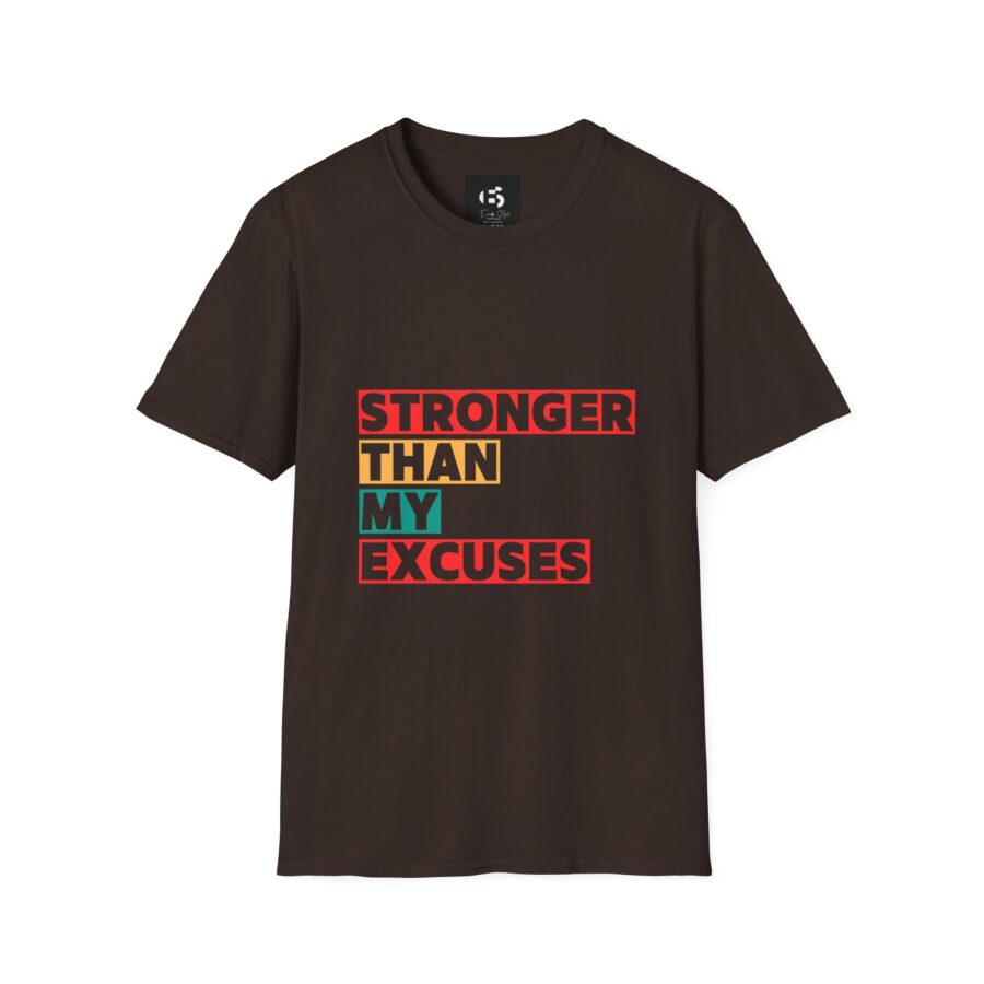 Motivational Unisex Softstyle T-Shirt - 'Stronger Than My Excuses' - Image 3