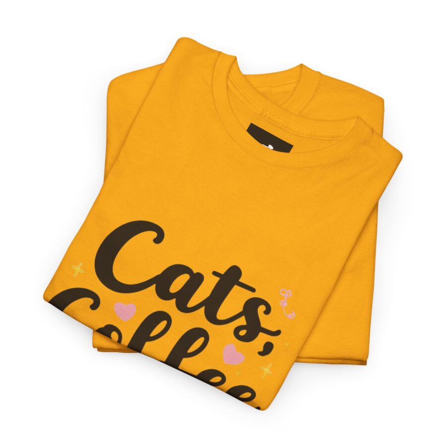 Cats, Coffee & Chill Unisex Heavy Cotton Tee - Image 2