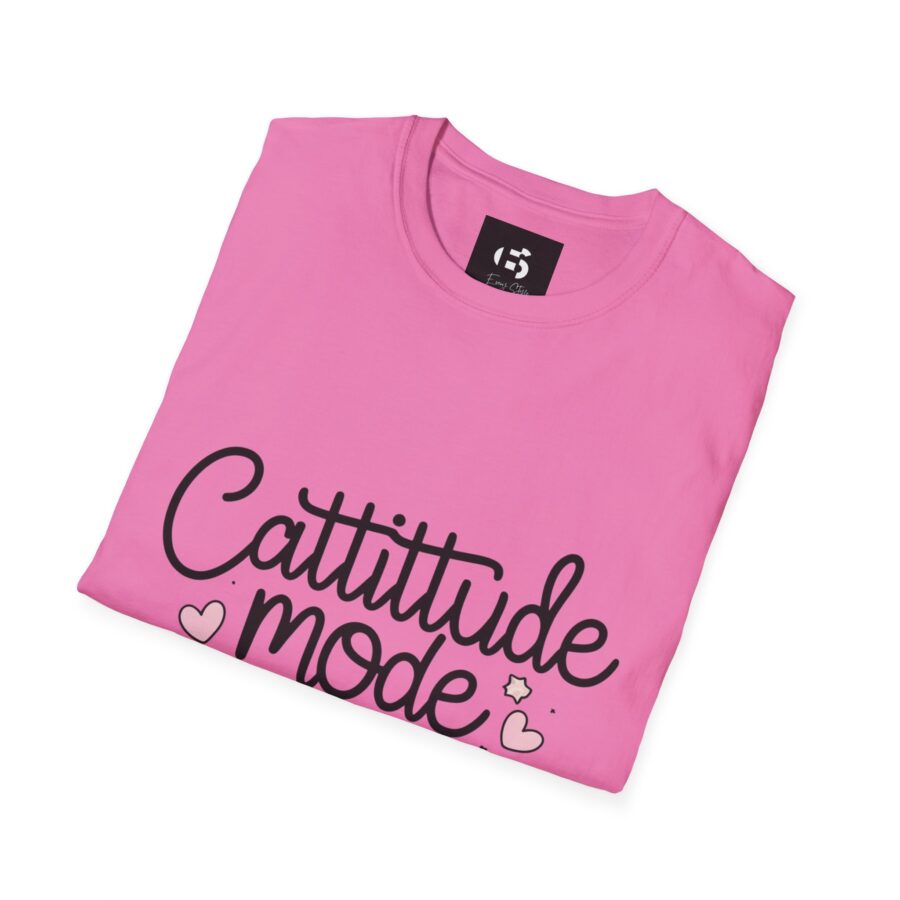 Cattitude Mode On Unisex Softstyle T-Shirt - Cute Cat Lover Tee - Image 27