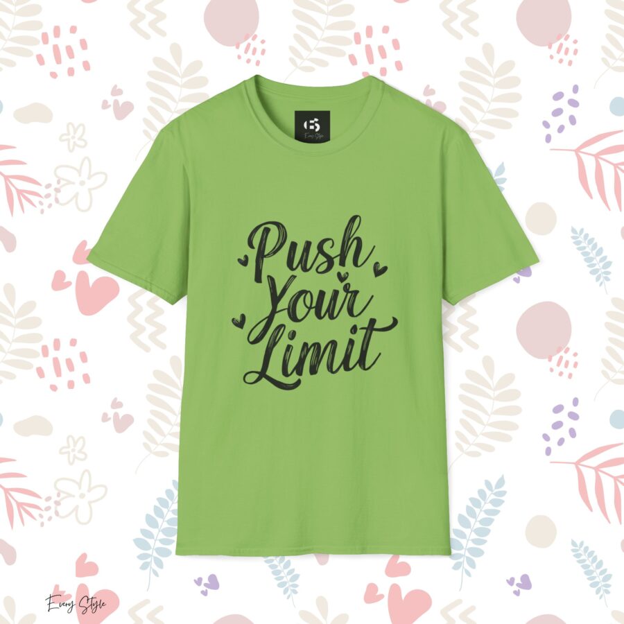 Motivational Unisex Softstyle T-Shirt - 'Push Your Limit' - Inspirational Apparel for Fitness and Self-Improvement - Image 11