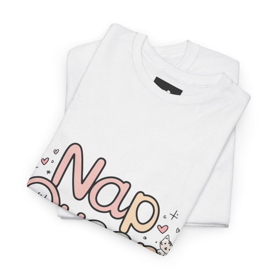 Nap Queen Unisex Heavy Cotton Tee - Perfect Gift for Cat Lovers - Image 4