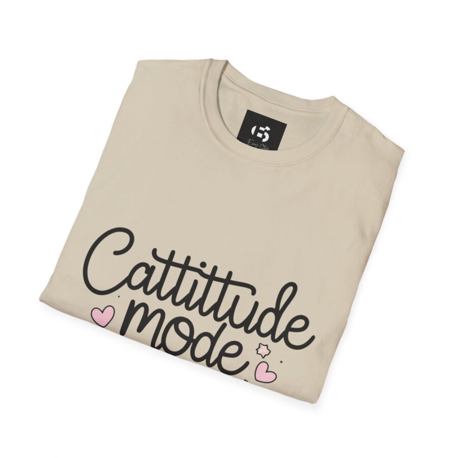 Cattitude Mode On Unisex Softstyle T-Shirt - Cute Cat Lover Tee - Image 8