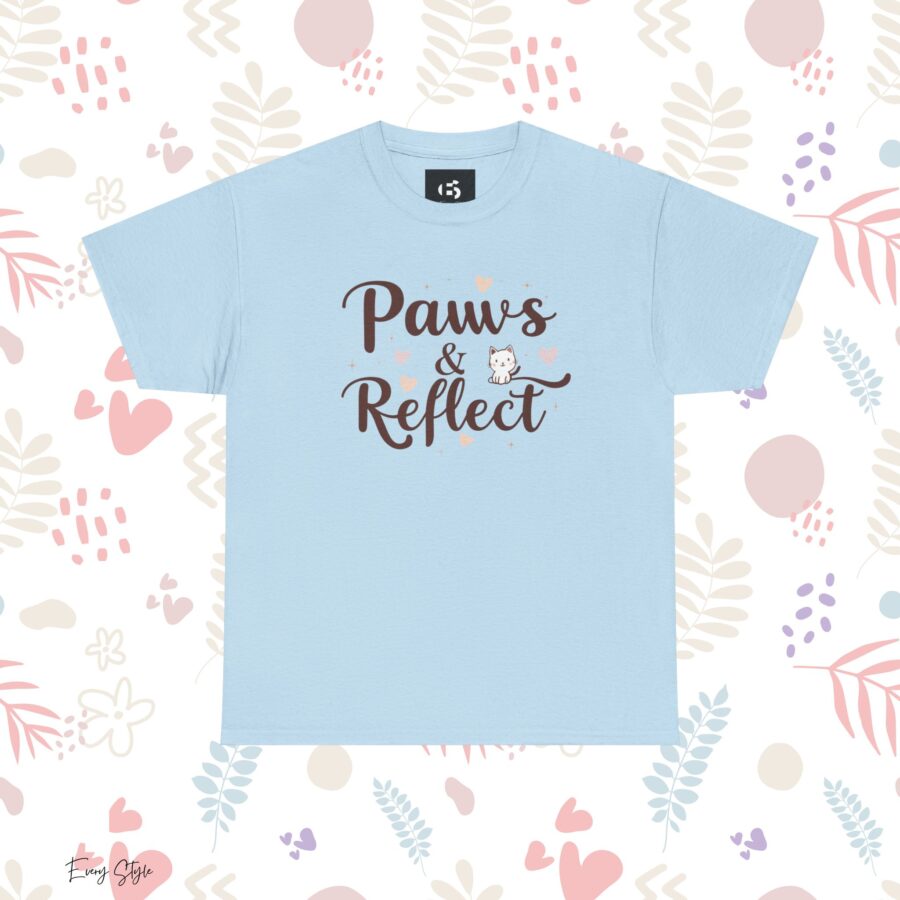 Paws & Reflect Unisex Heavy Cotton Tee - Relaxed Fit Cat Lovers Shirt - Image 18