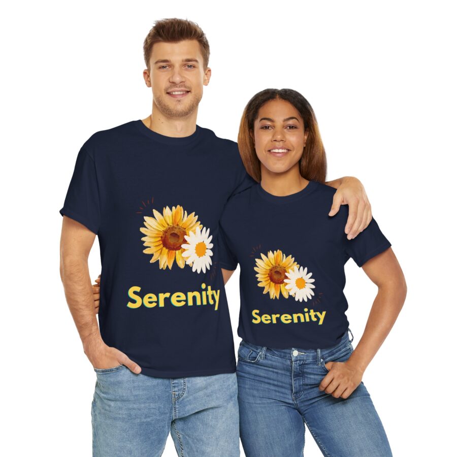 Serenity Sunflower Unisex Heavy Cotton Tee - Image 10