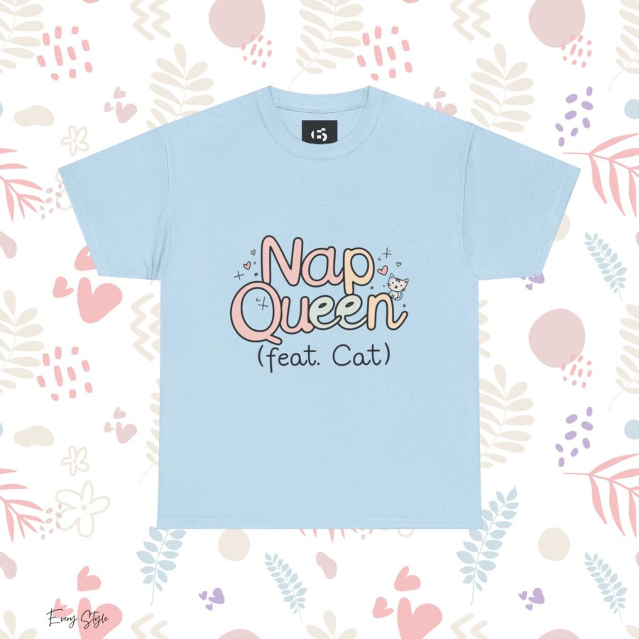 Nap Queen Unisex Heavy Cotton Tee - Perfect Gift for Cat Lovers - Image 15