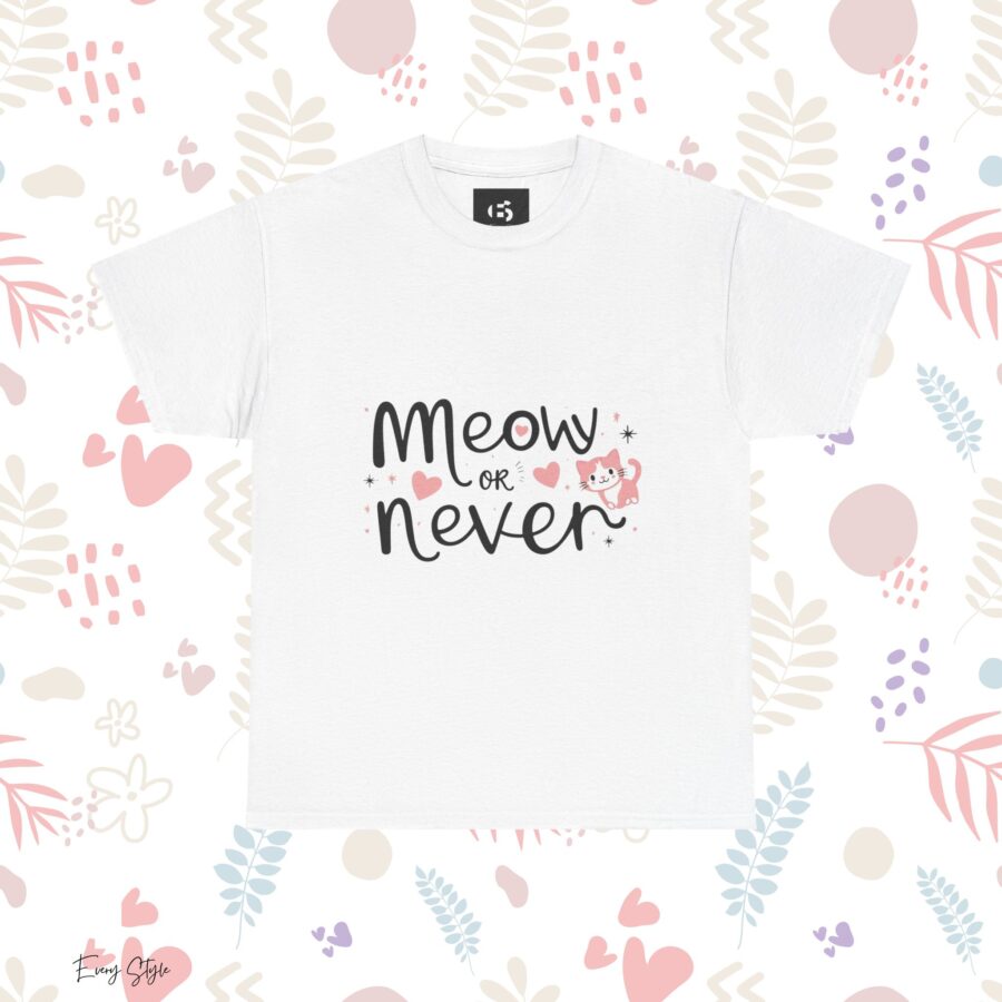 Meow or Never Unisex Heavy Cotton Tee - Image 3