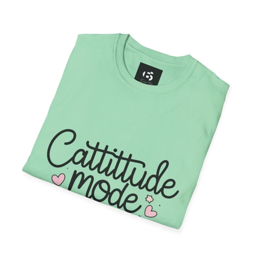 Cattitude Mode On Unisex Softstyle T-Shirt - Cute Cat Lover Tee - Image 17