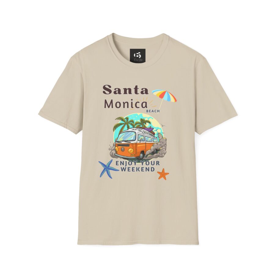 Santa Monica Beach T-Shirt - Enjoy Your Weekend Graphic Tee - Image 4